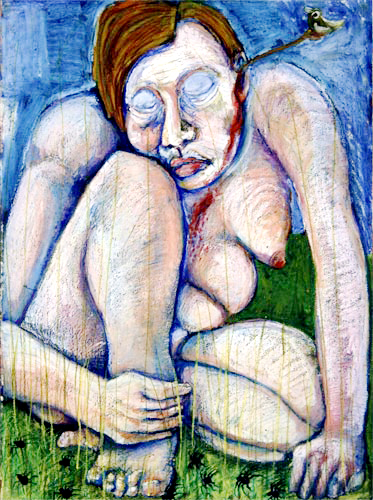 omakuvapastellipiirustus